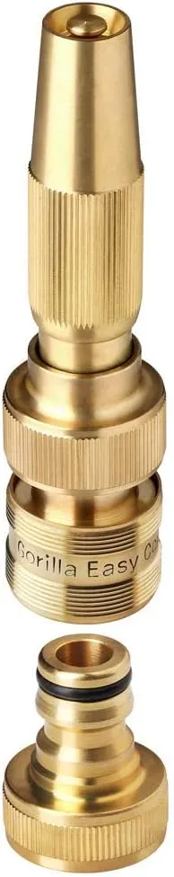 Gorilla Easy Connect Solid Brass Spray Nozzle with ¾ Inch GHT quick Connect 