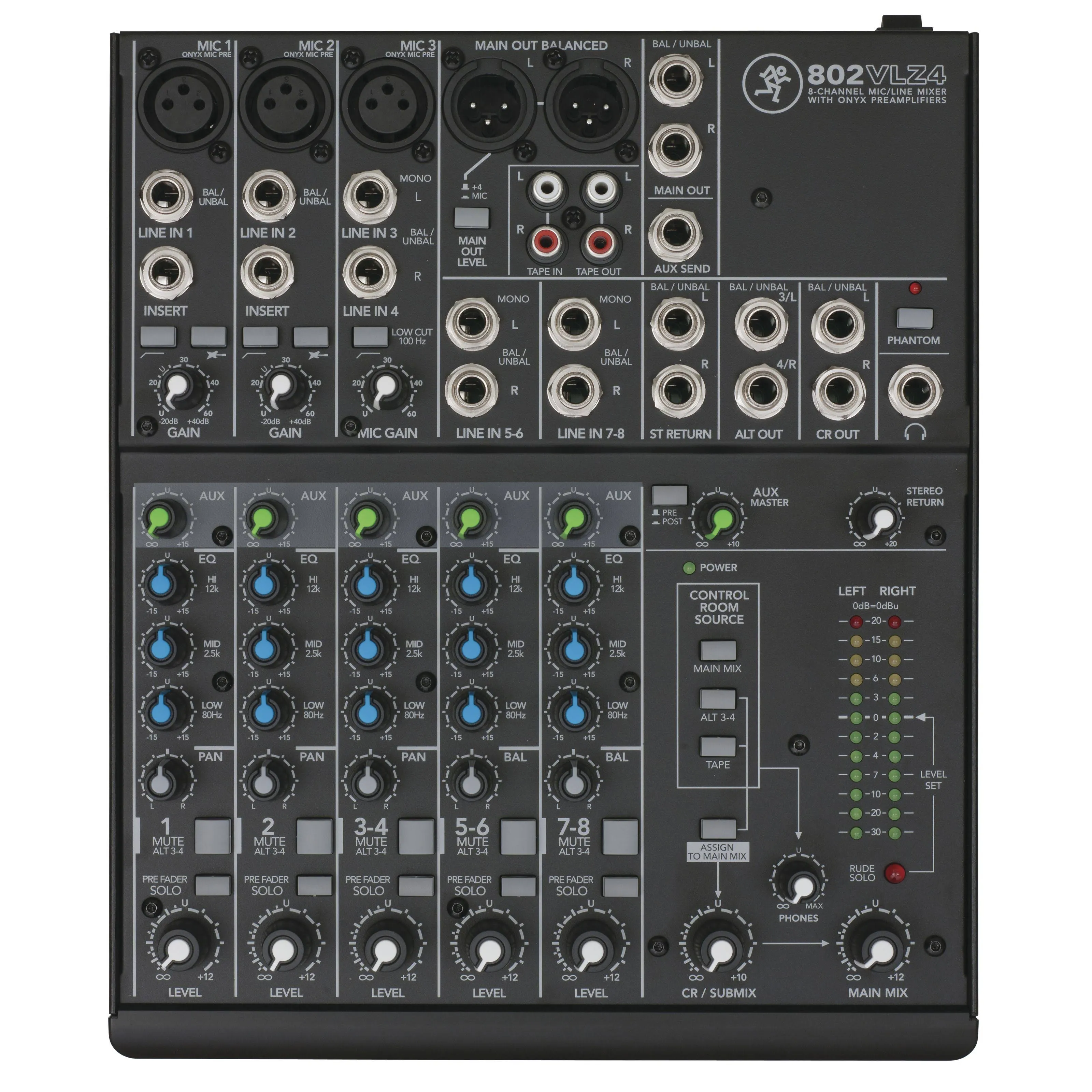 Mackie 802VLZ4 8-channel Ultra Compact Mixer with High Quality Onyx Preamps