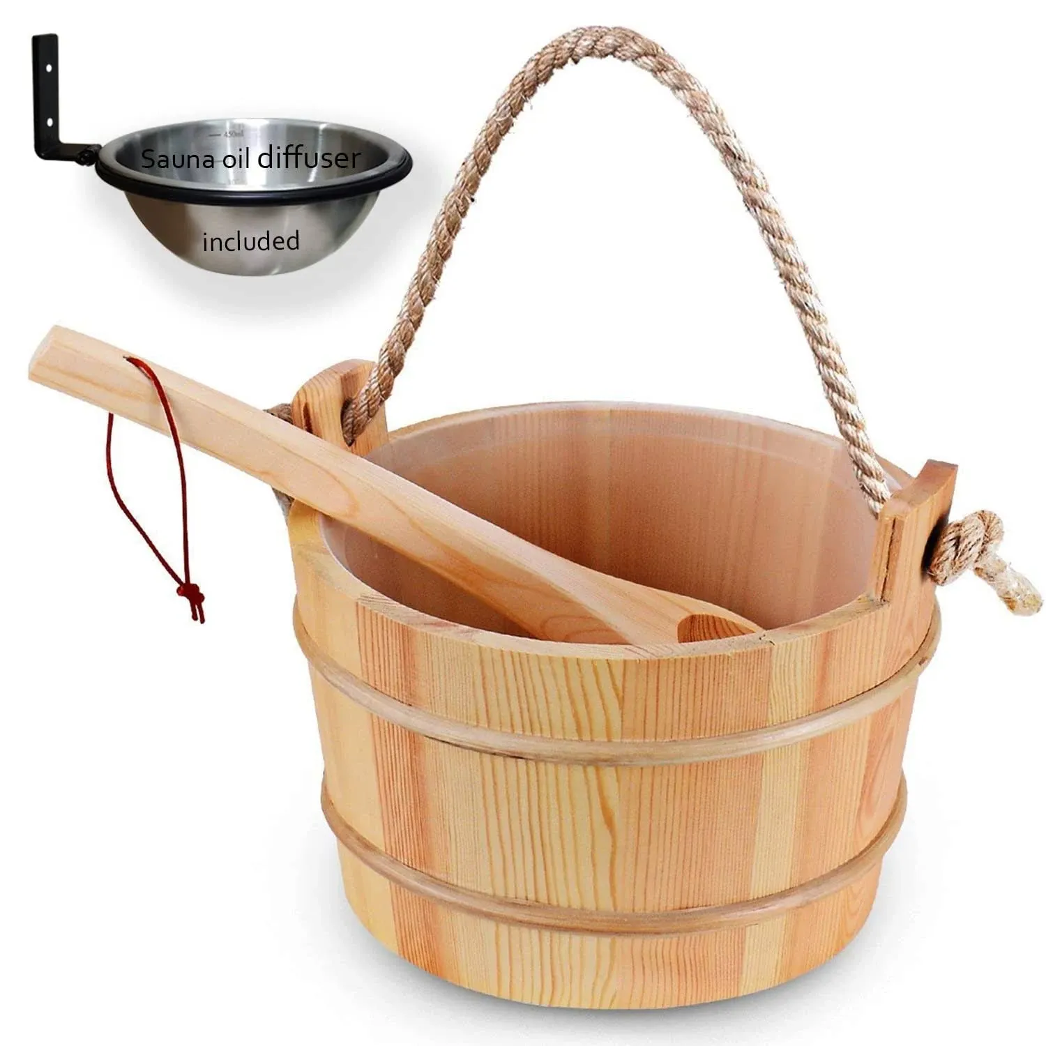 Bestnewie Sauna Bucket with Ladle