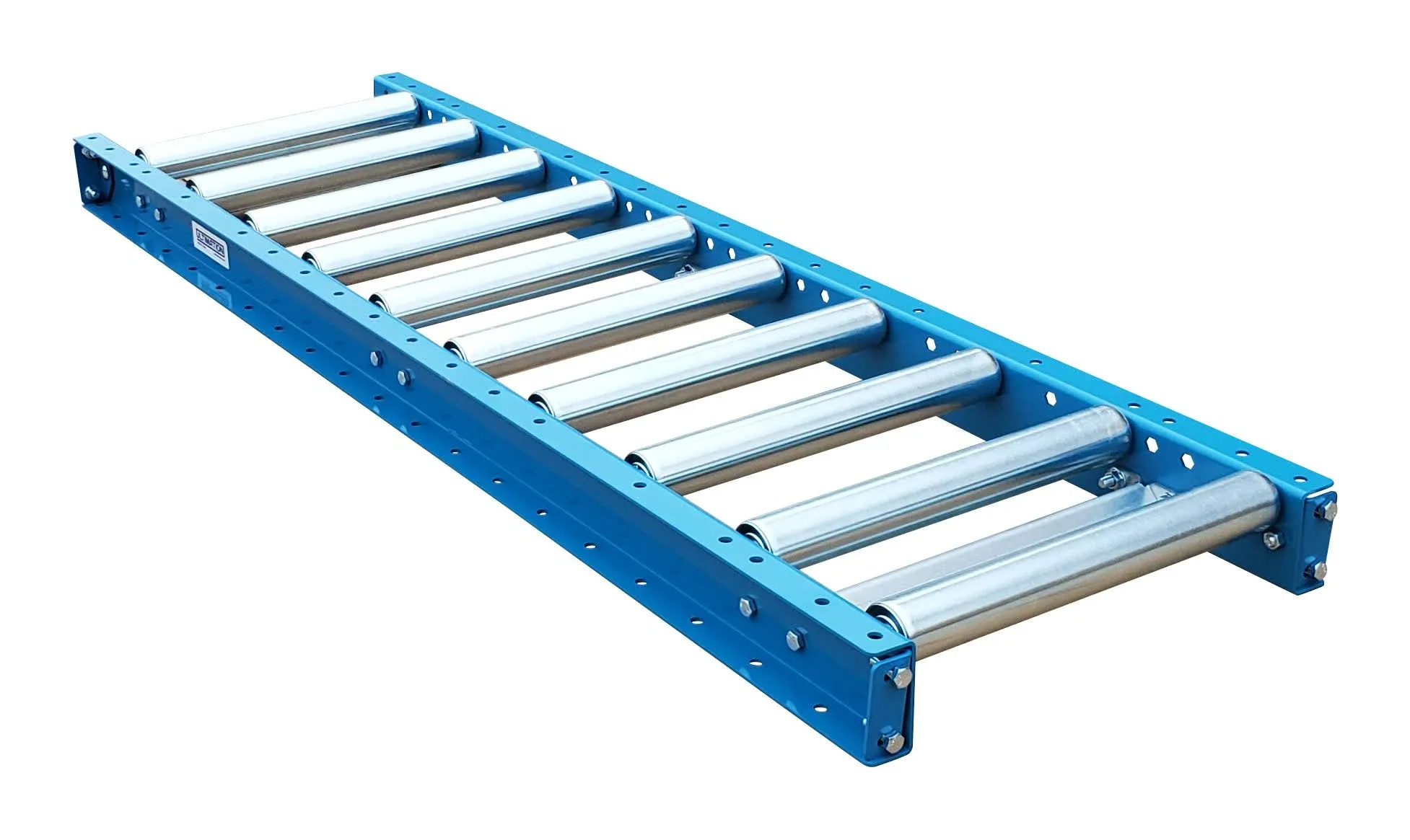 Heavy-Duty Gravity Conveyor with 1.9" Diameter Galvanized Steel Rollers, 18" Wide by 5' Long Steel Frame & 6" Centers, Durability & Versatility in Warehouses, Factories, & DIY Projects