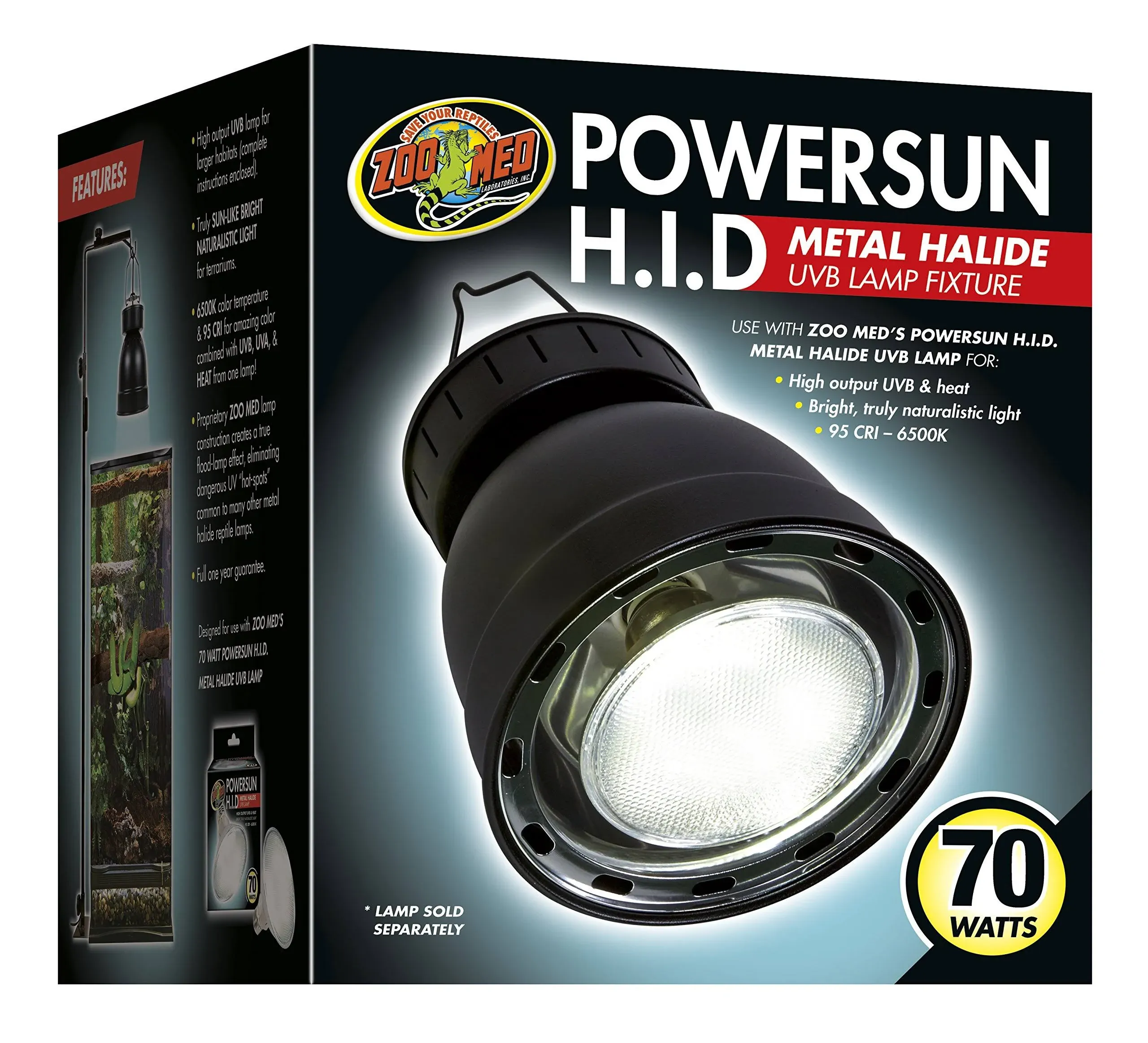 Zoo Med Powersun H I D Metal Halide UVB Lamp Fixture