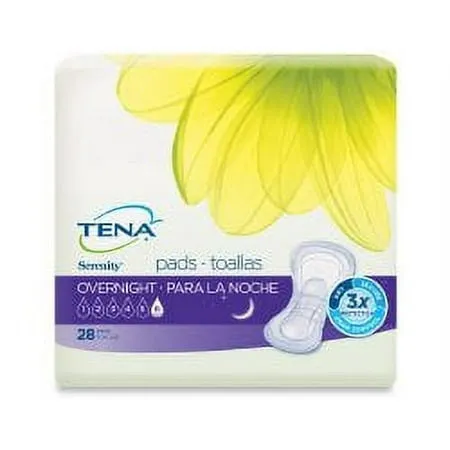 TENA Intimates Overnight Dry-Fast Core Adult Female Bladder Control Pads, 16 Inch, 28 Count, 1 Pack