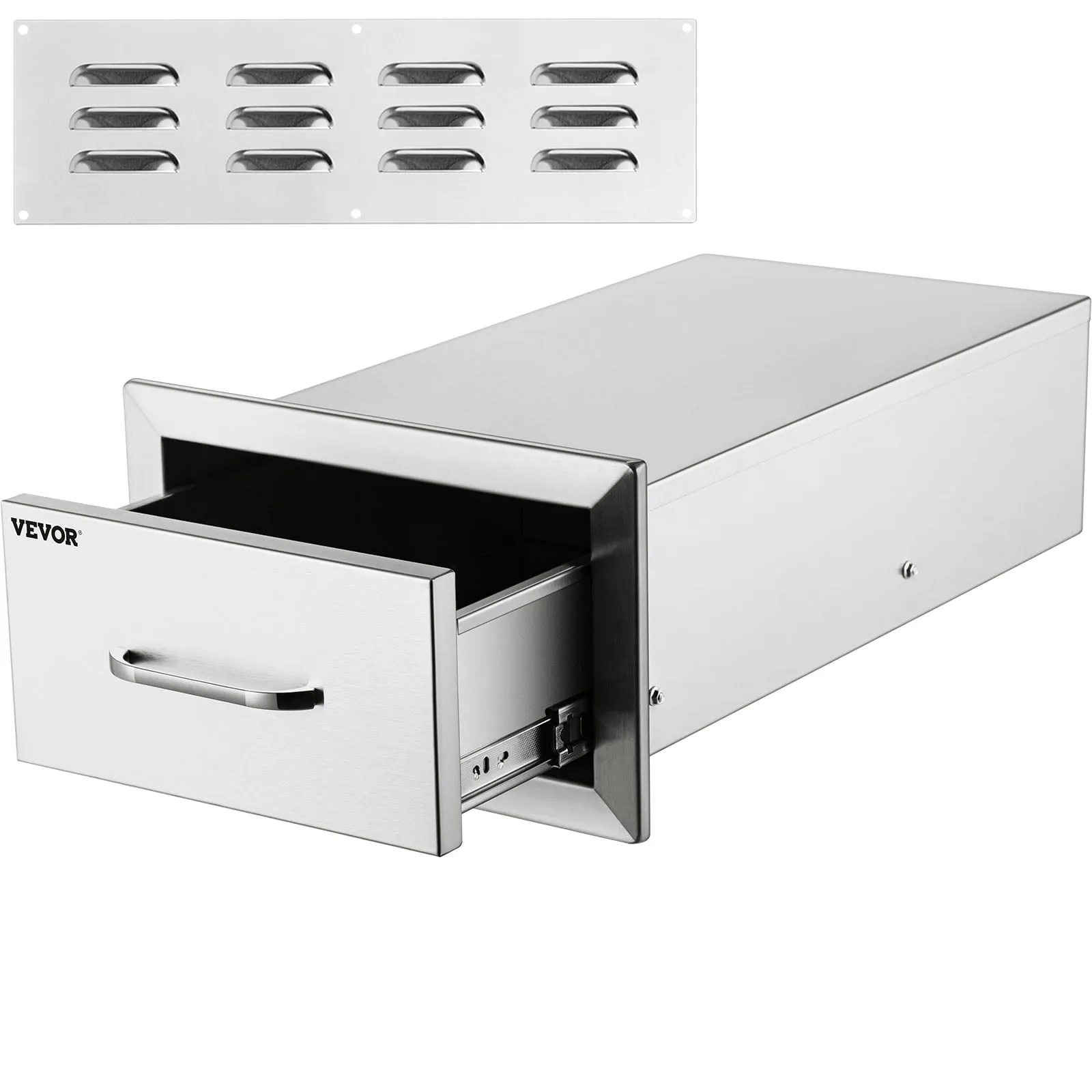 Outdoor Kitchen Drawers 16Wx21Hx23D, Stainless Steel Triple Drawer, Flush Mount for Outdoor Kitchen or BBQ Island