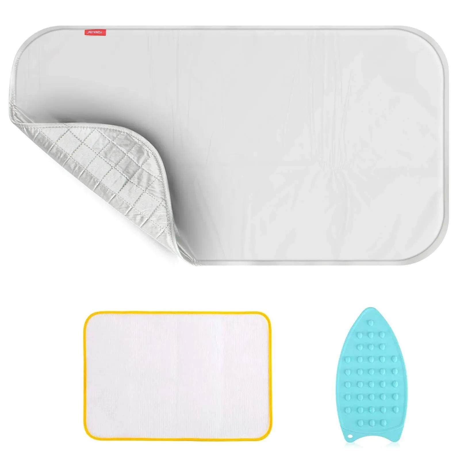 Upgraded Thick Ironing Mat,Travel Ironing Blanket Ironing Pad,Portable Double-Side Using,Heat Resistant Pad Cover for Washer,Dryer,Table Top,Countertop,Ironing Board for Small Space (22 x 47 inch)