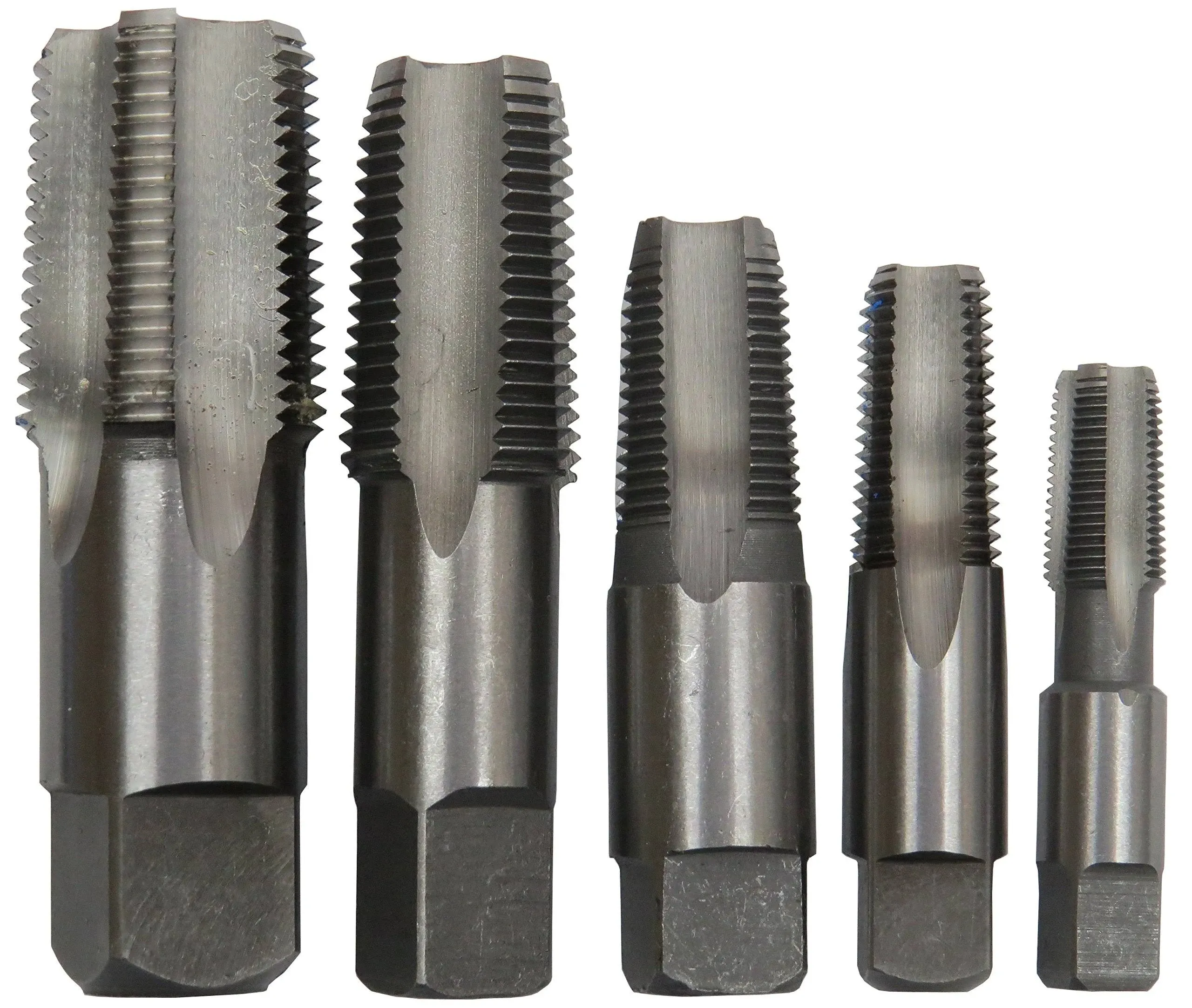 Drill America POUCSNPT5 - 5 Piece Carbon Steel NPT Pipe Tap Set