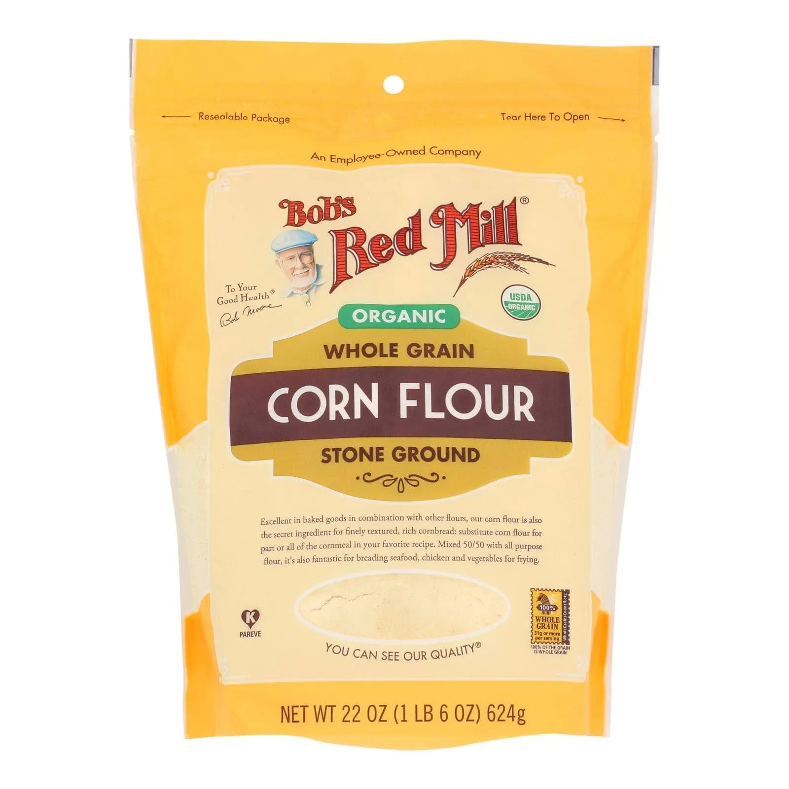 Bob&#039;s Red Mill Flour Corn Organic 22 oz (Pack of 4)