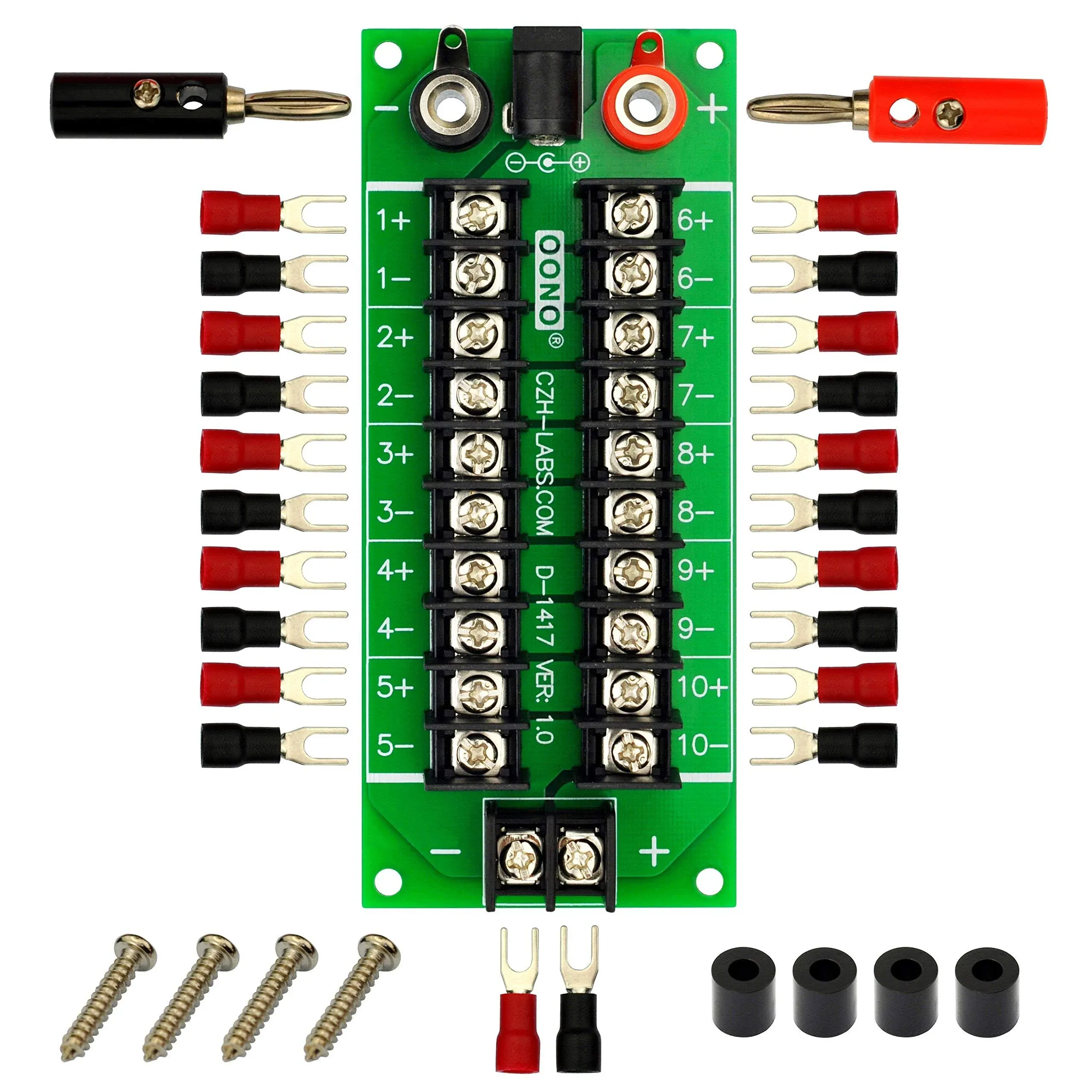 20 Amp 2x10 Position Barrier Terminal Block Distribution Module for AC DC