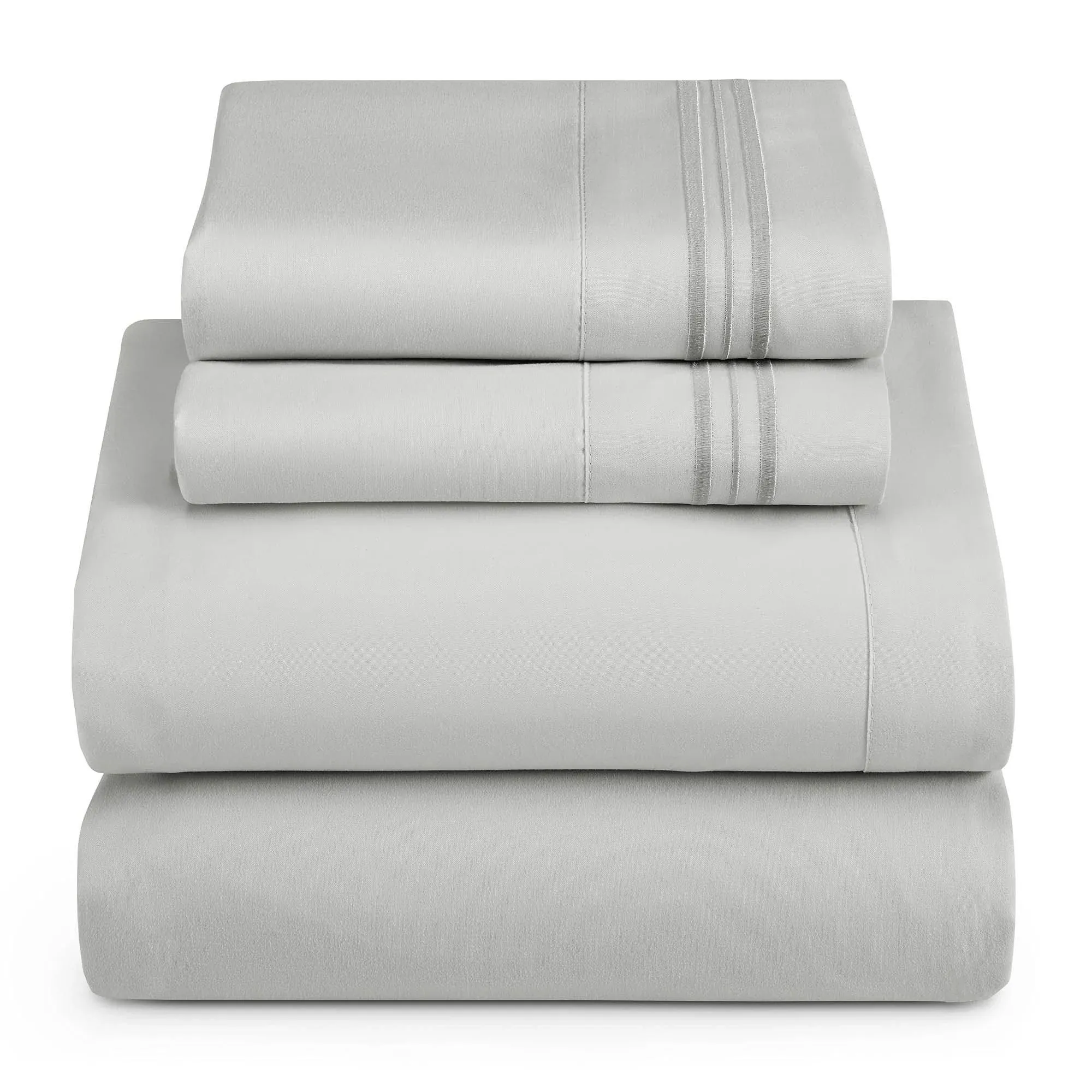 Hearth &amp; Harbor Full XL Size Sheets - 4 Piece Bed Sheet Set, Hotel Luxury Double