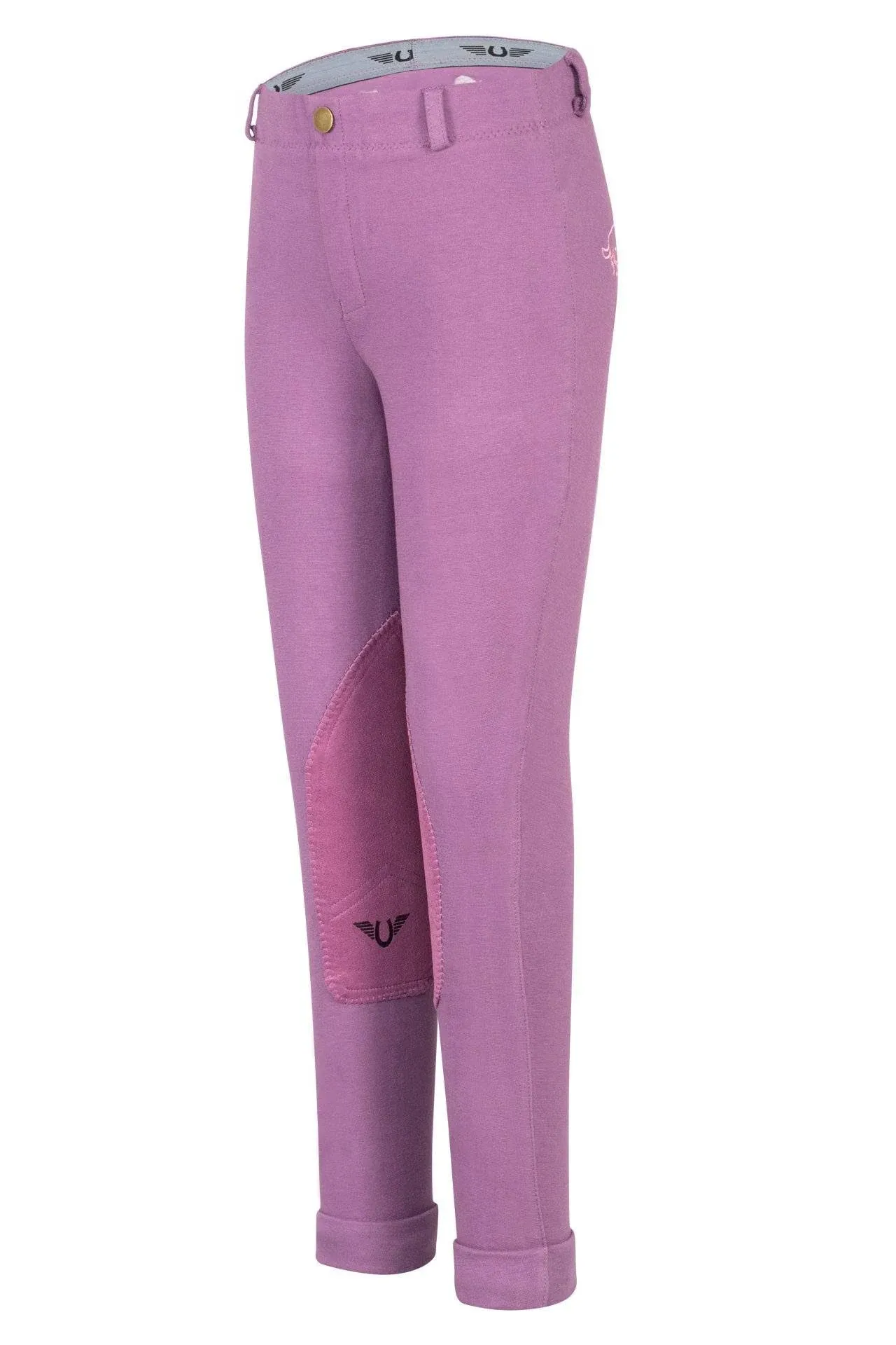 "TuffRider Children's Cotton Embroidered Pull-On Jodhpurs 6 Purple"