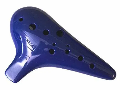 New Blue Color 12 Holes Alto C Ocarina Flute with Bag - Made In Taiwan