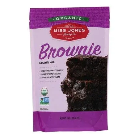 Miss Jones Baking Organic Fudge Brownie Mix, Non-GMO, Vegan-Friendly Rich Cocoa Pack of 3