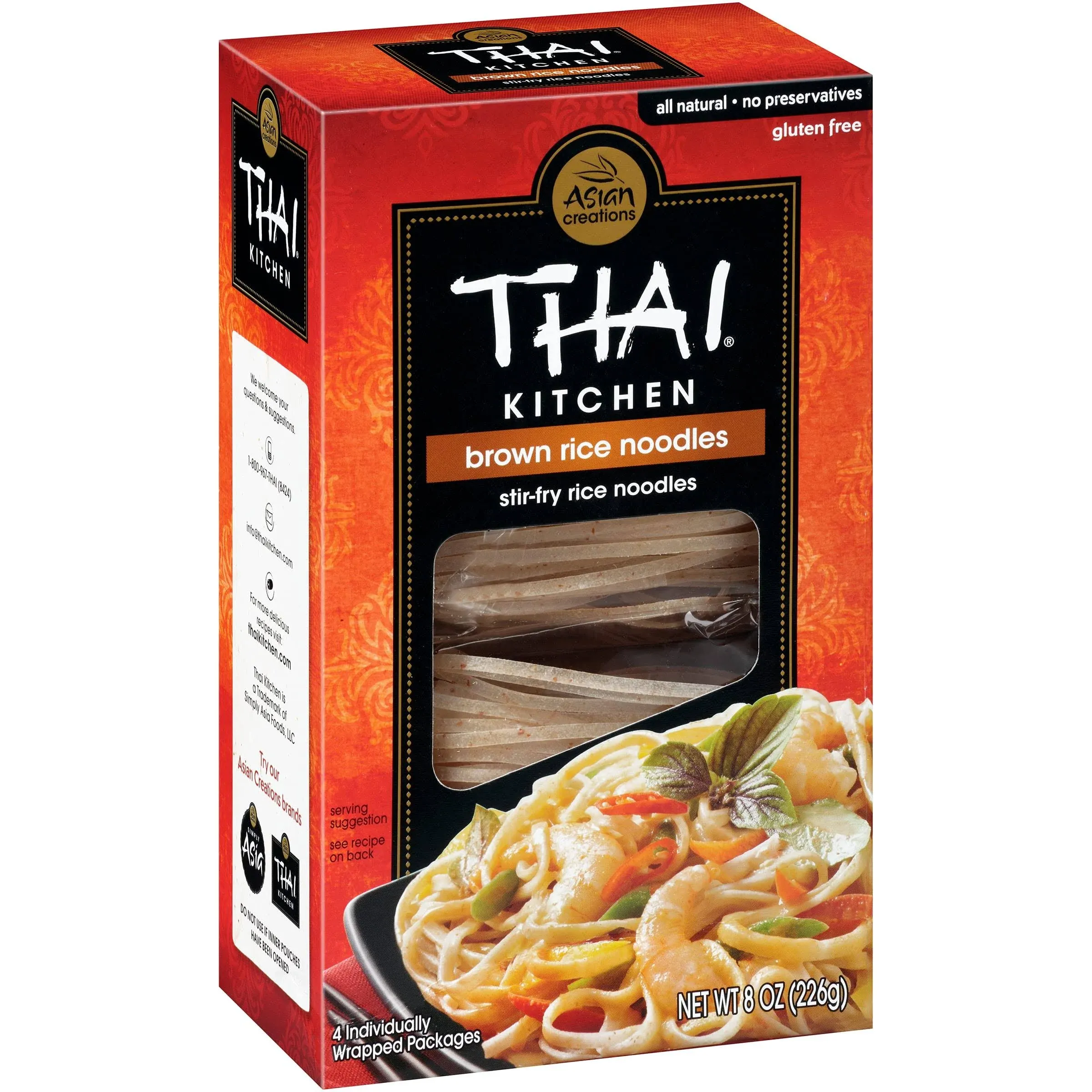 Thai Kitchen Brown Rice Noodles - Case of 6 - 8 Ounce.