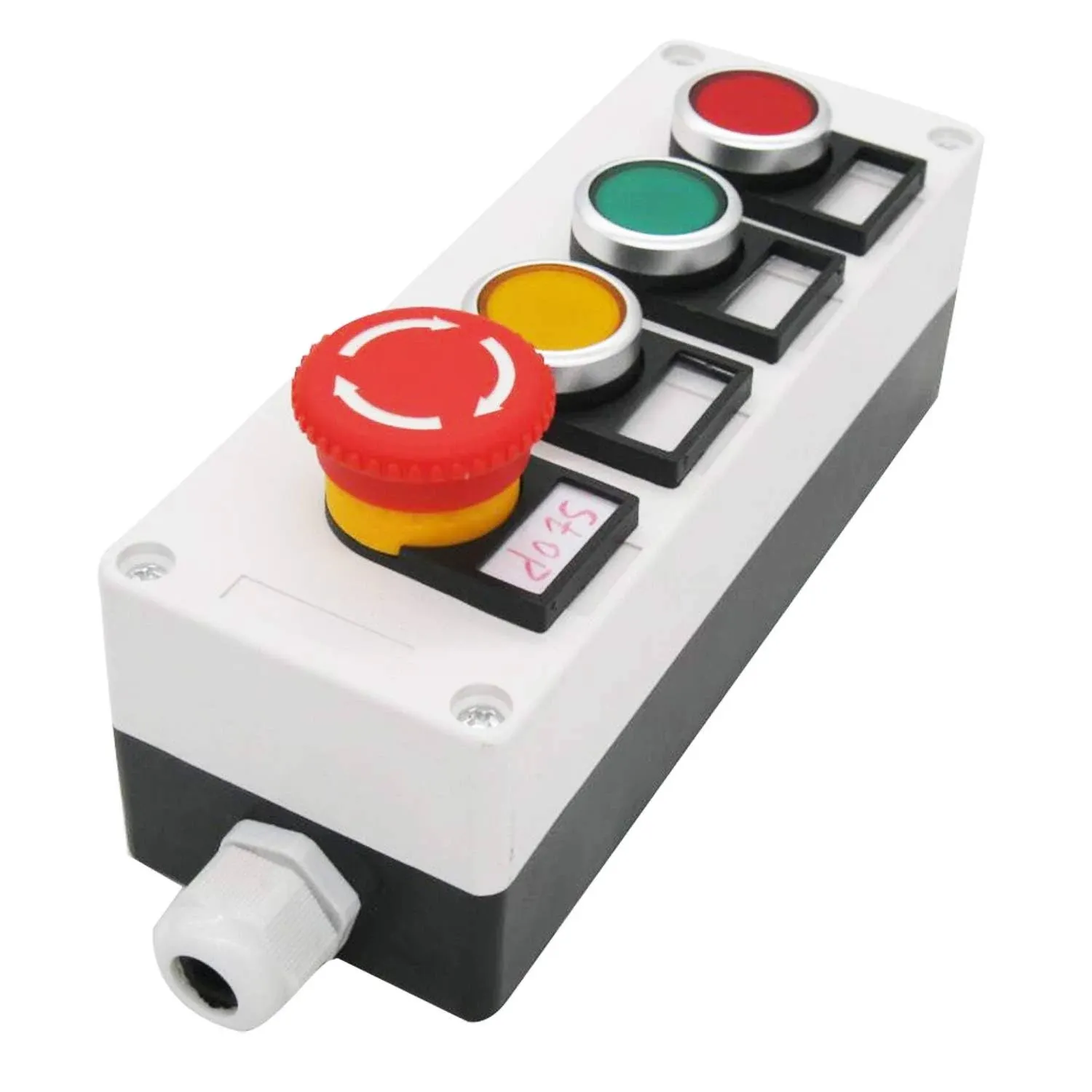 TWTADE/Red Green Momentary Switch, Red Mushroom Emergency Stop Latching Push Bu