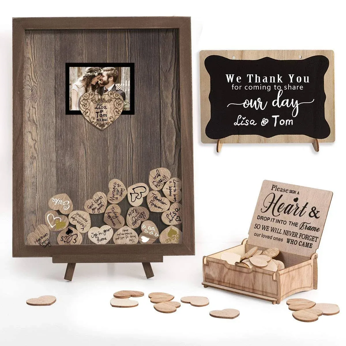 Homish Wedding Guest Book Alternative Rustic Wedding Decorations for Reception ...