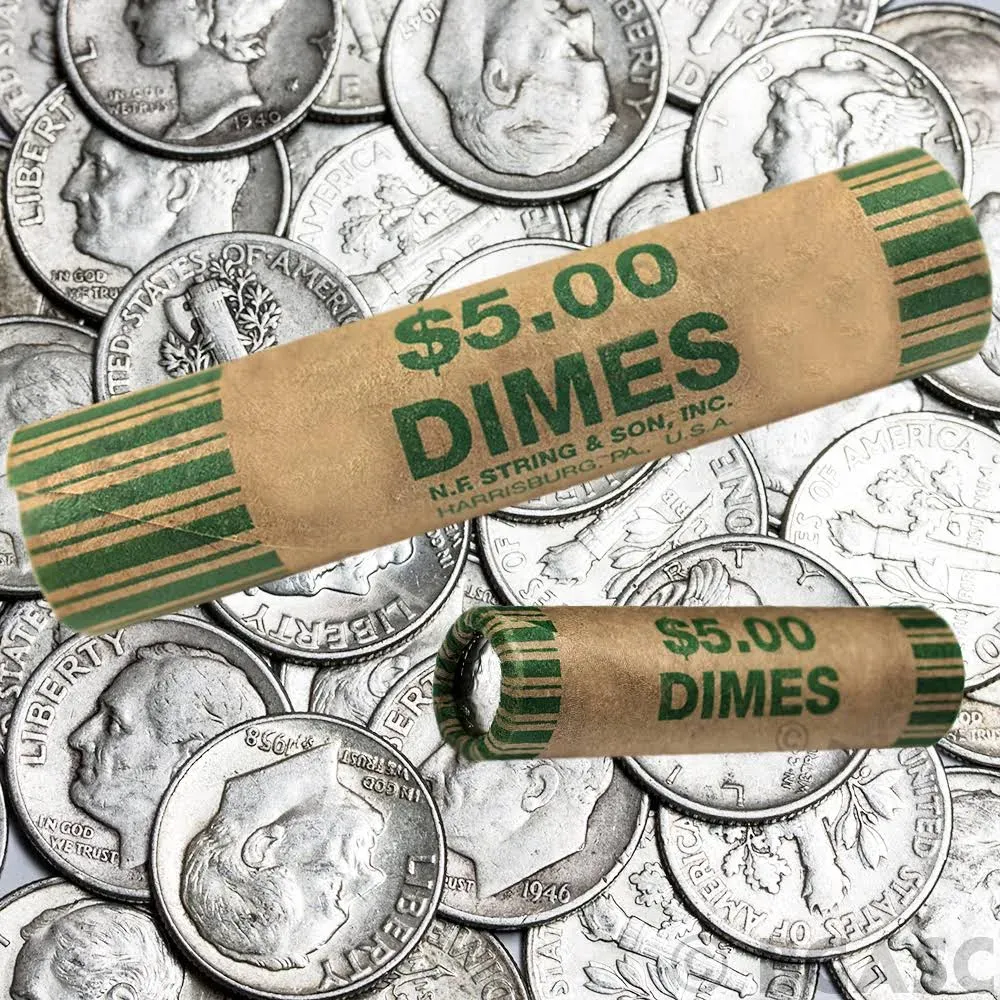 AllTopBargains 72 Rolls Preformed Coins Dimes Wrappers Paper Tubes 10 Cent ...