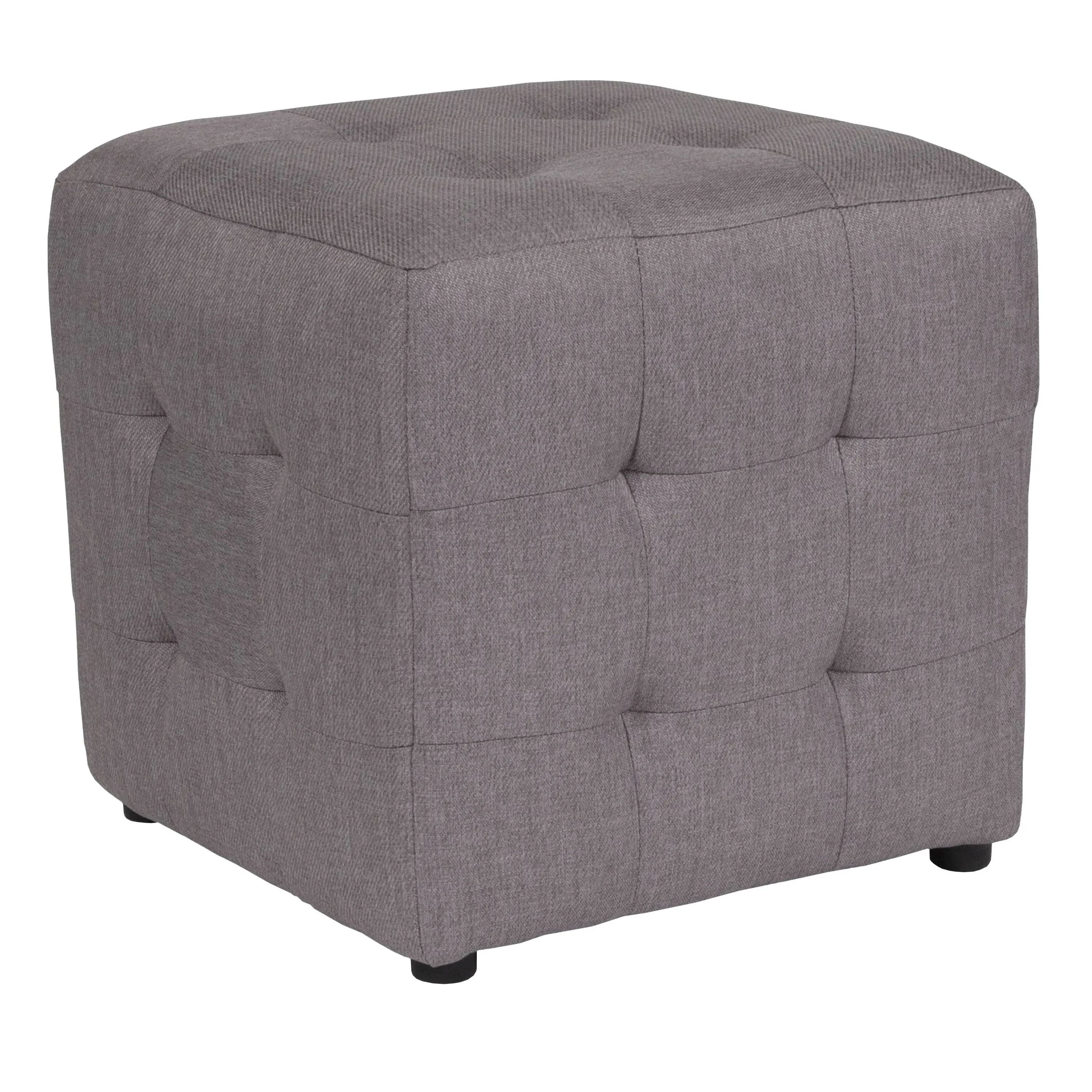 Flash Furniture Avendale Tufted Upholstered Ottoman Pouf in Dark Gray Fabric+ww