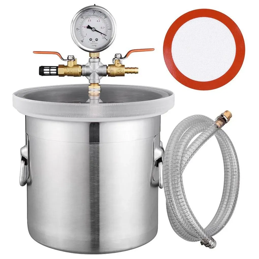 2 Gallon Stainless Steel Vacuum Chamber kit to Degass Urethanes Silicones Epoxies