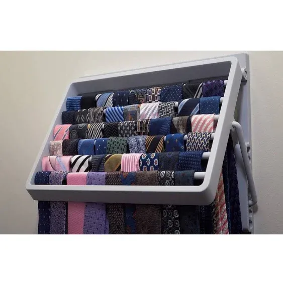 Tie Scarf Wardrobe &amp; Closet Organizer Showcase Up To 60 Ties Includes 5 Belt Hoo