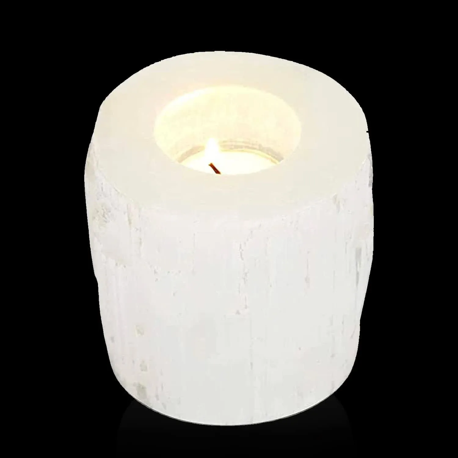 Himalayan Glow Selenite Crystal Candle holder - Contemporary - Candleholders - by Himalayan Glow | Houzz