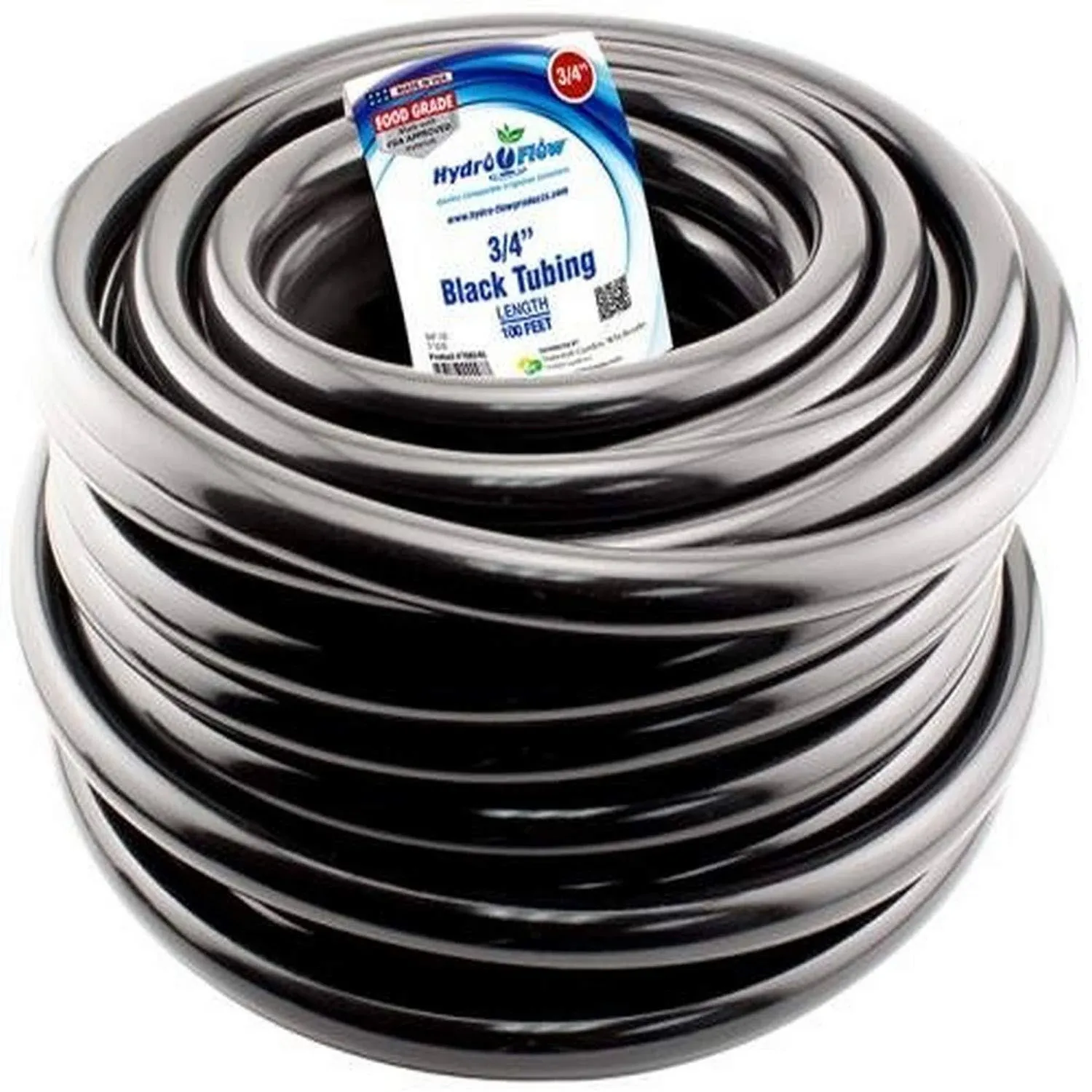 Hydro Flow Vinyl Tubing Black 3/4 in ID - 1 in OD 100 ft Roll