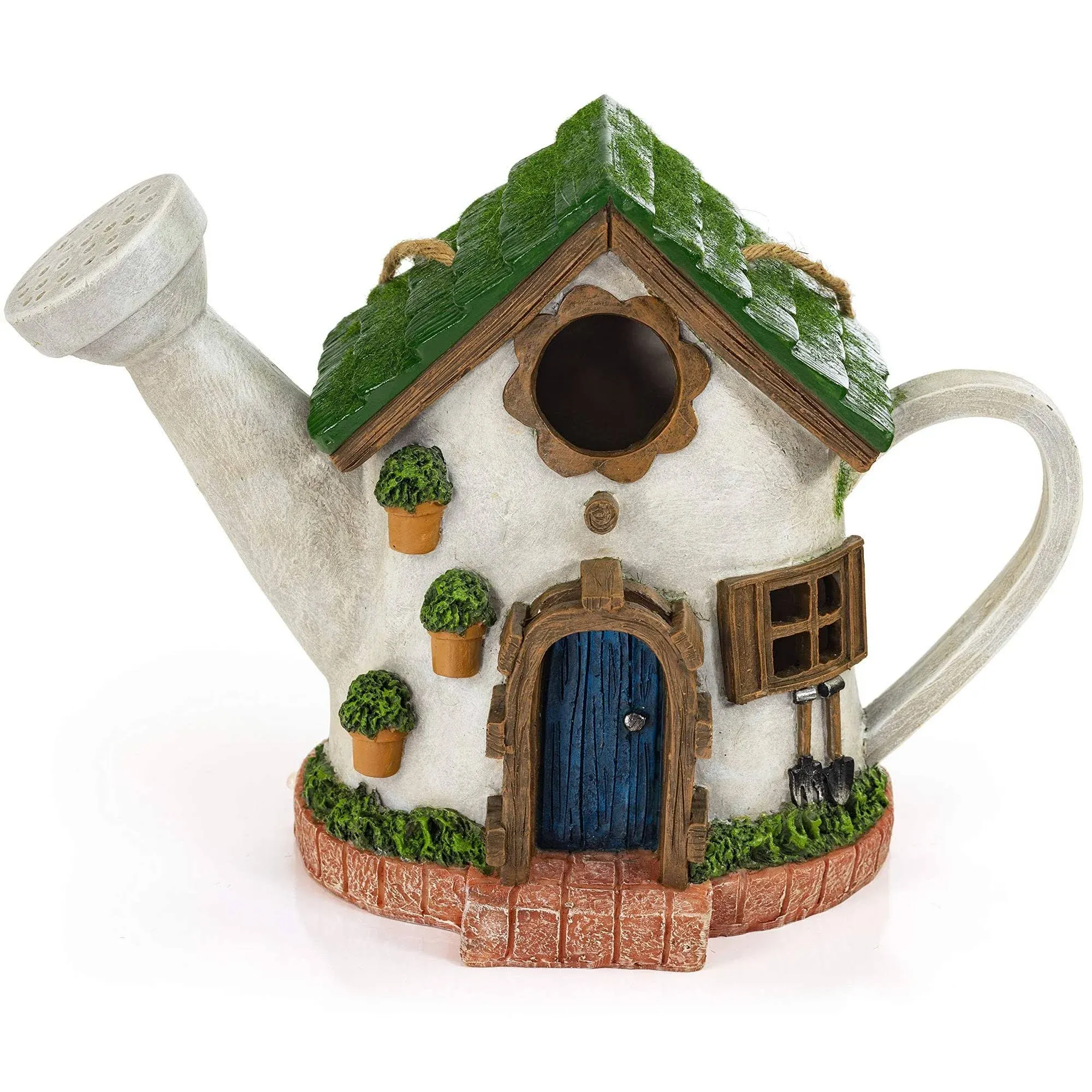 VP Home Hanging Bird Houses for Outside, Hand-Painted Birdhouses for Outdoors Decorative Birdhouses (Vintage Watering Can) Solid Made for Bluebirds, Sparrows, Chickadees and Purple Martins