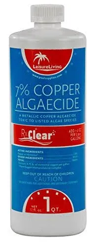 RX Clear 7% Copper Algaecide | 1 qt. Bottle | 12-Pack