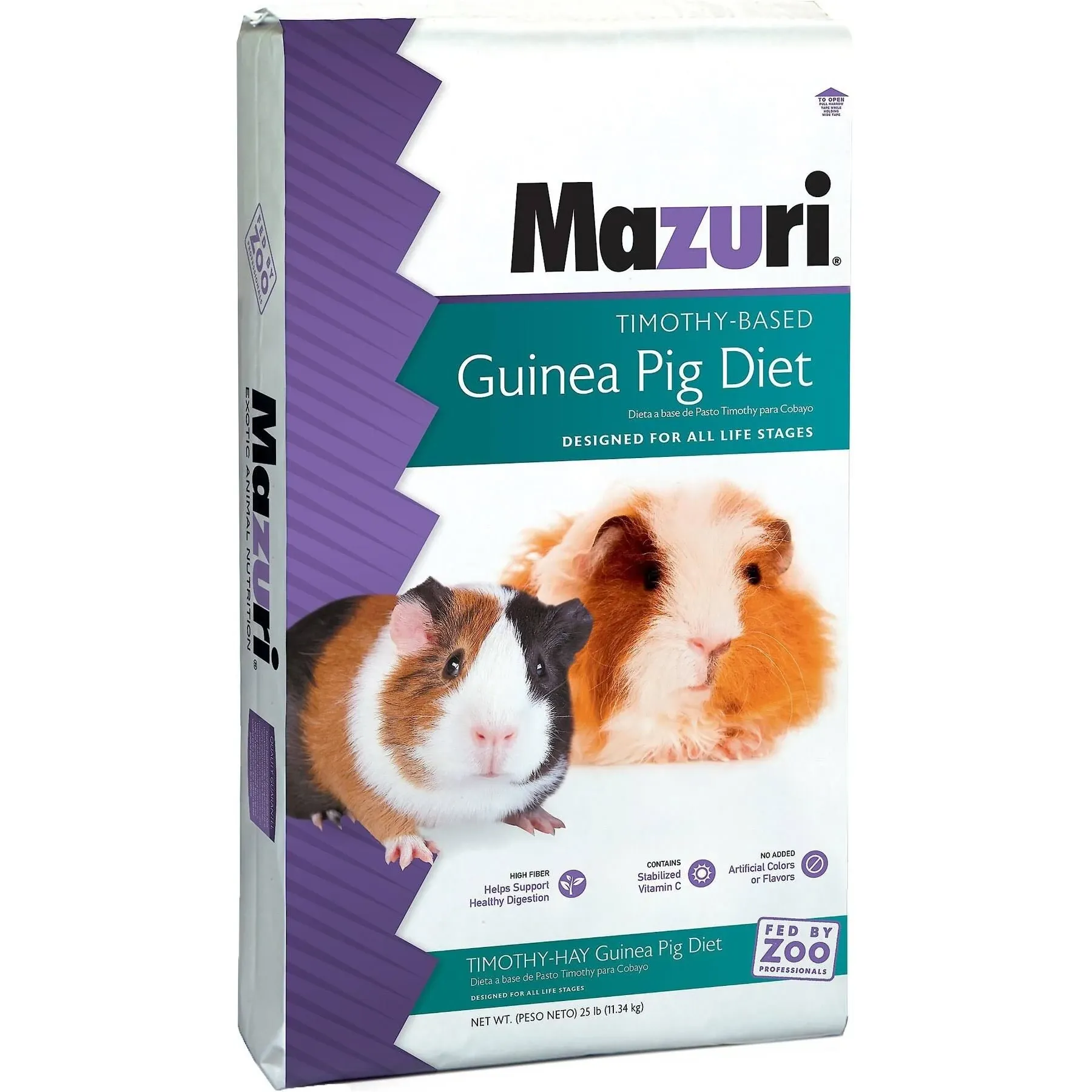 Mazuri Timothy-Based Guinea Pig Diet, 25 lbs