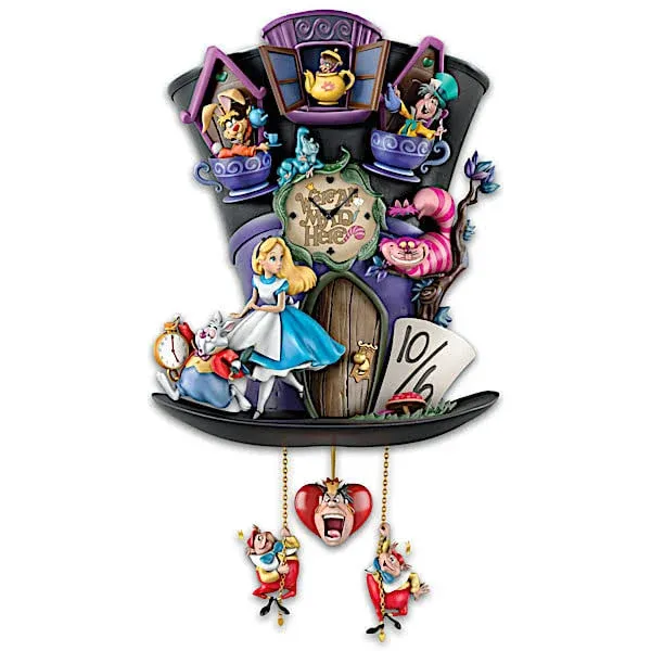 The Bradford Exchange Disney Alice in Wonderland Mad Hatter Light Up Cuckoo Clock