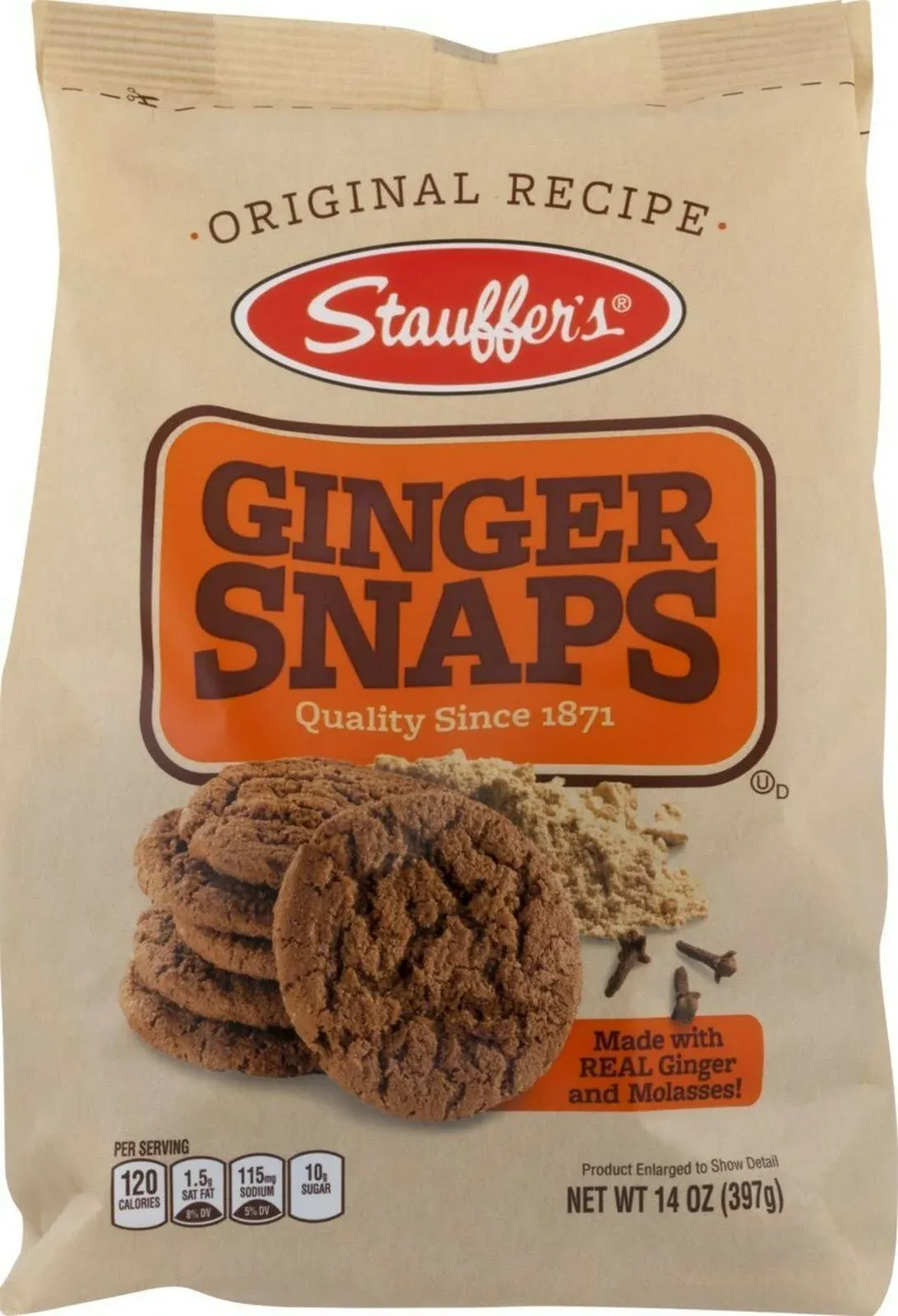 Stauffer Cookie Ginger Snap, Original, 14 oz - PACK OF 3