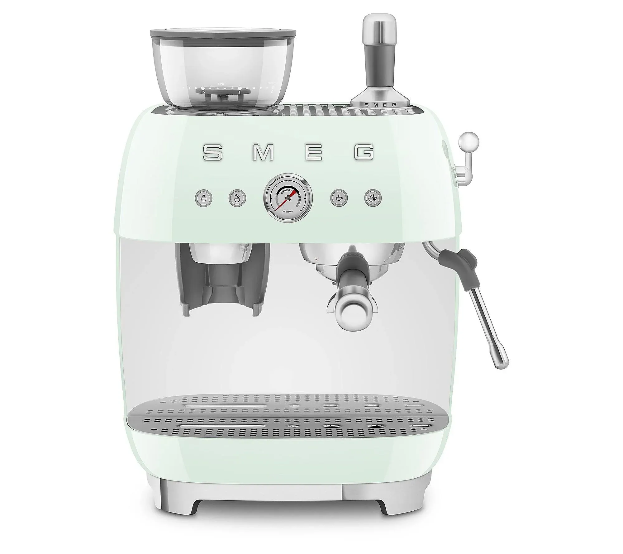 Smeg Espresso Coffee Machine with Grinder - Pastel Green