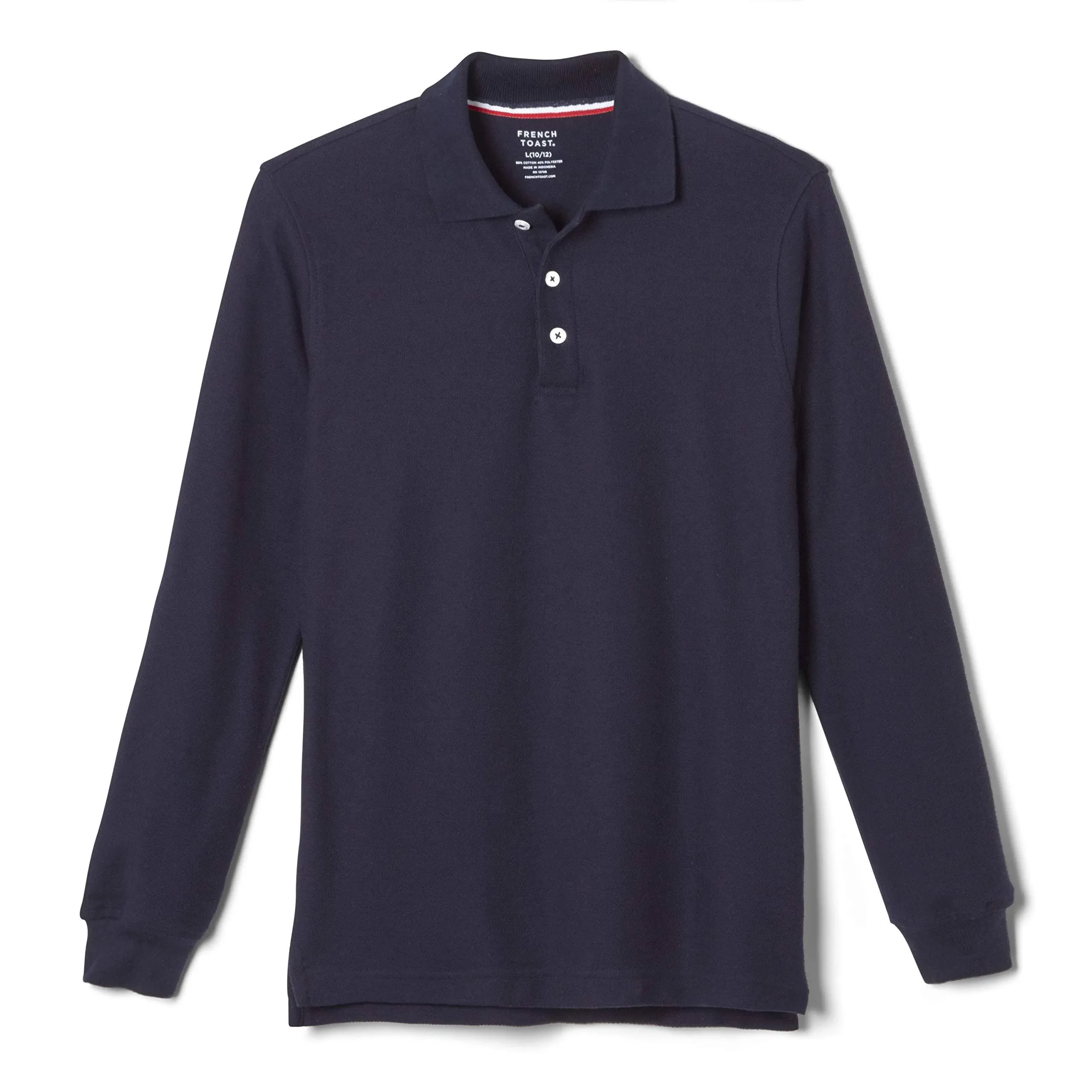 French Toast Boys School Uniform Long Sleeve Pique Polo Shirt, Sizes 4-20