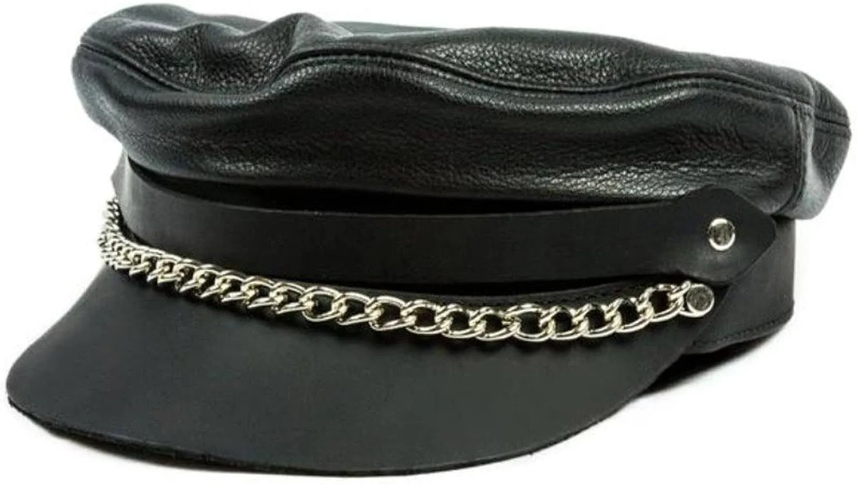 Mascorro Men's Flat Top Biker Cap with Chain