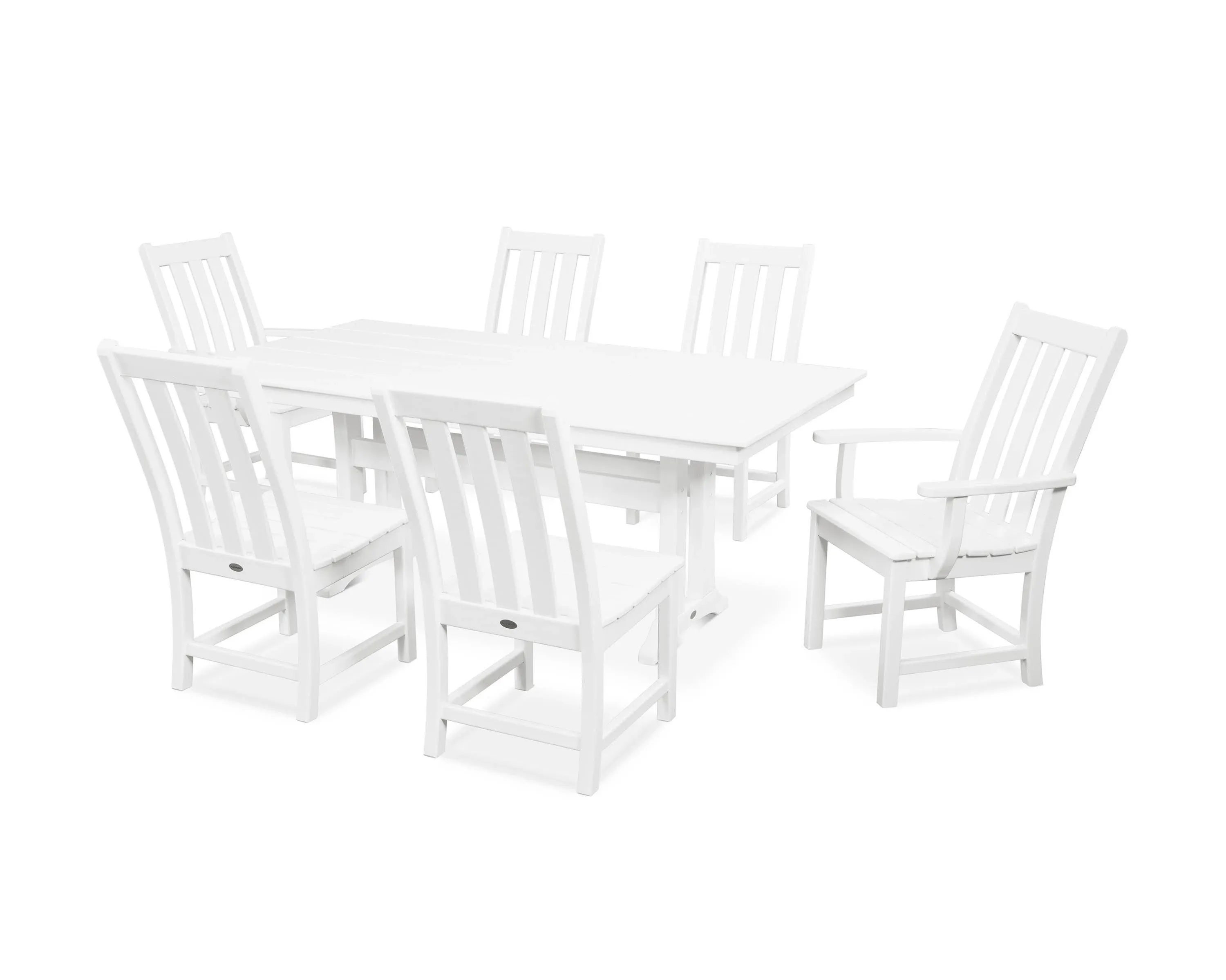 POLYWOOD Vineyard 7-Piece Farmhouse Dining Set