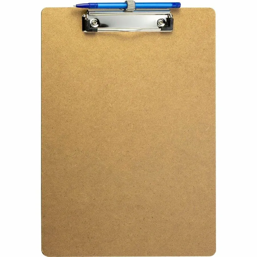 Officemate Low Profile Wood Letter Size Clipboard w Pen Holder / 6 Pack (oic-83826)