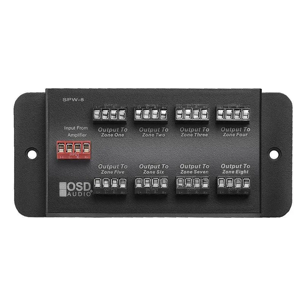 8-Zone Speaker Distribution Panel Whole House Audio Single Audio Input 300W SPW8