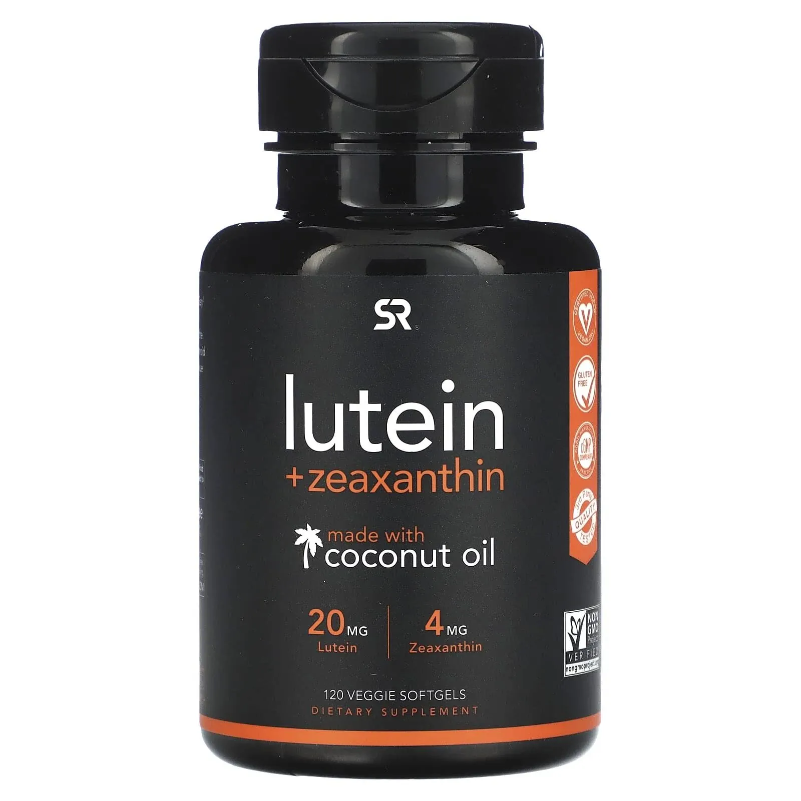 Sports Research Lutein + Zeaxanthin with Coconut Oil 30 Veggie Softgels