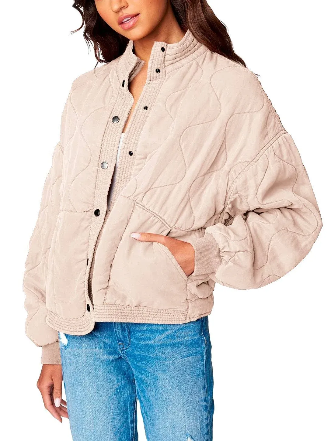 Blank Nyc Quilted Jacket Chai Tea