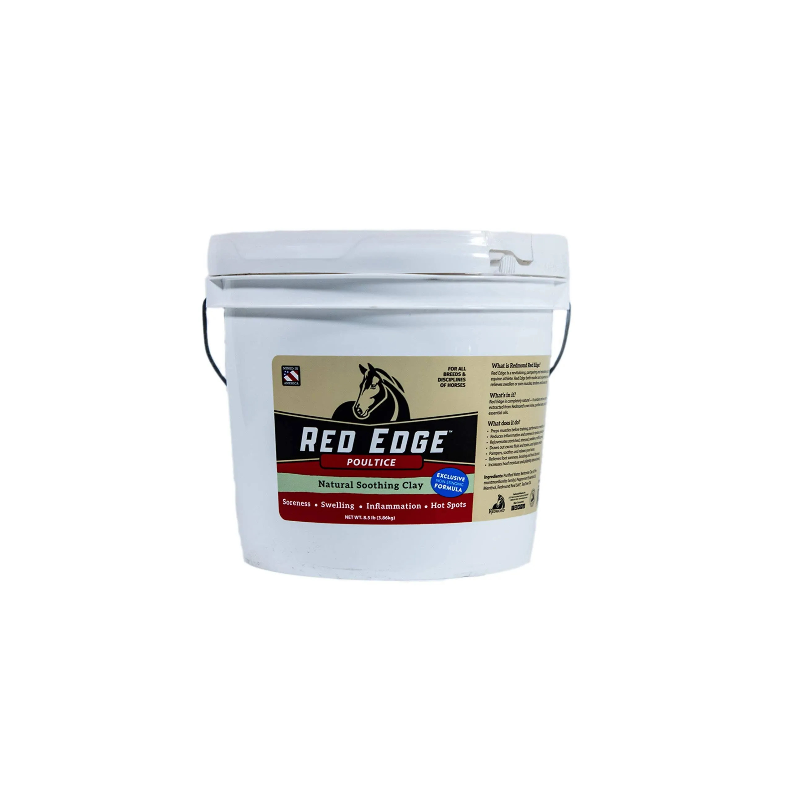 Redmond Red Edge Equine Poultice, Natural Soothing Clay for All One Size 