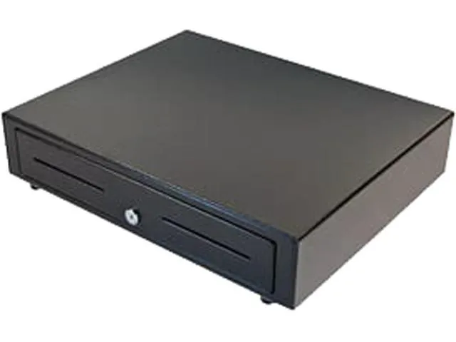 APG Series 100 Heavy Duty Cash Drawer, 16" x 16", Adjustable Dual Media Slots, Multipro 24V, Fixed 5x5 Till, Requires Cable, Black - T320-BL1616