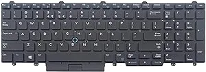 New US Black Backlit English Laptop Keyboard (without frame) For DELL Latitude 5550 5580 5590 5591 E5580 Light Backlight