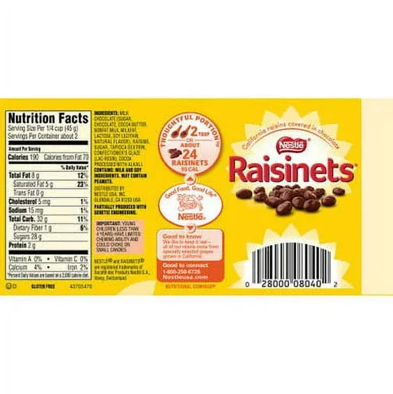 Raisinets Theater Box Milk Chocolate Pieces, 3.5 oz., 15/Box (209-02540)