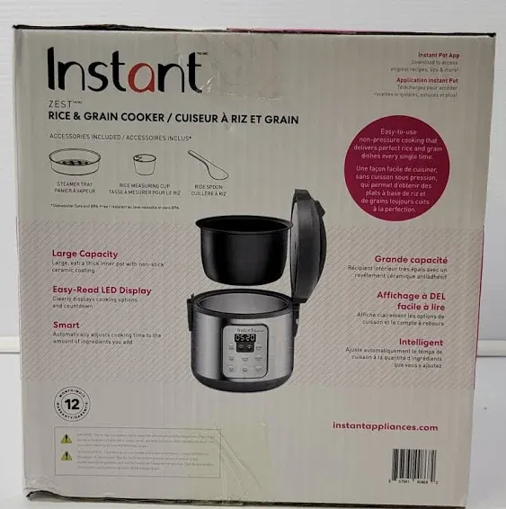 Instant Zest 8-Cup Rice and Grain Cooker