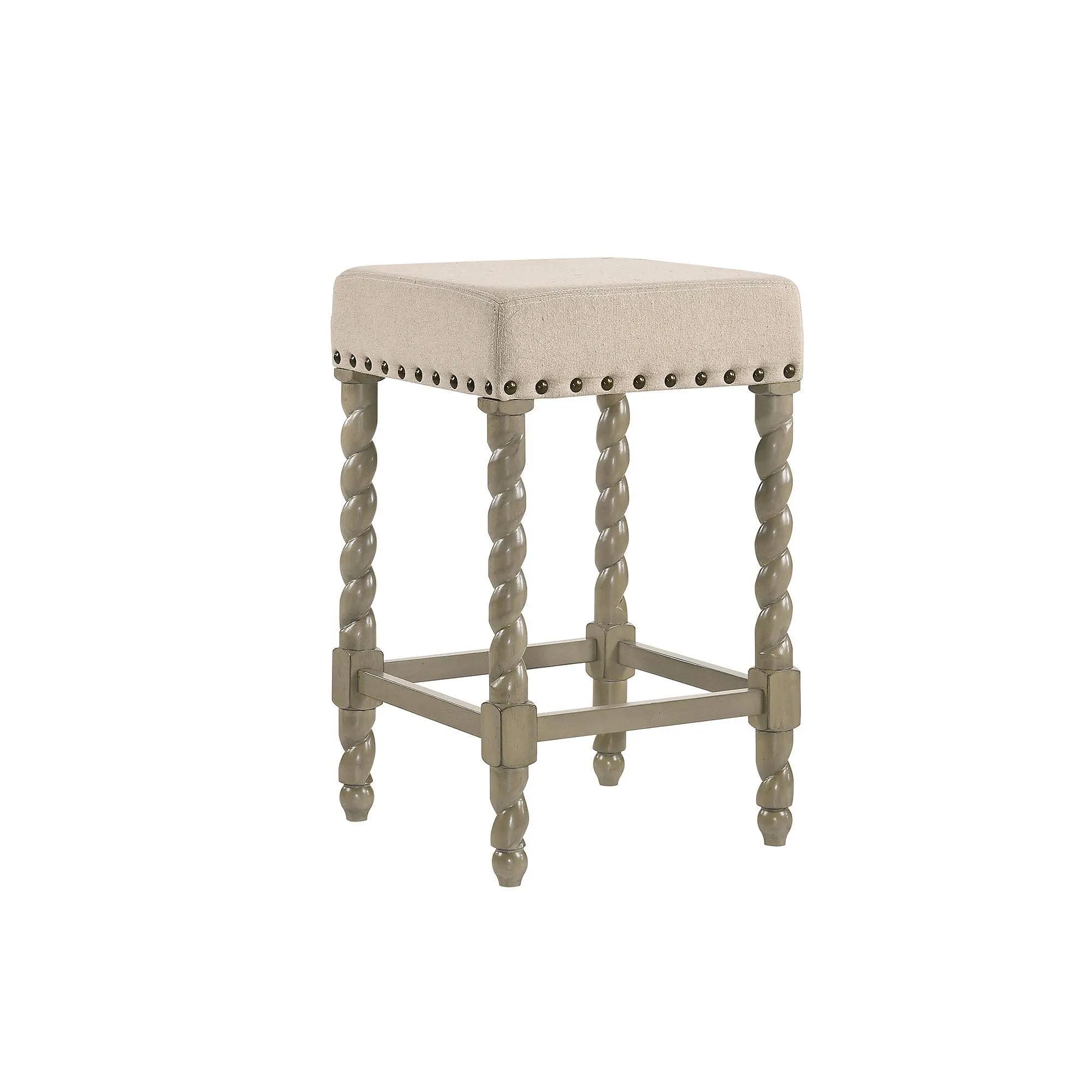 Remick 24 Inch Counter Stool Weathered Gray/Linen