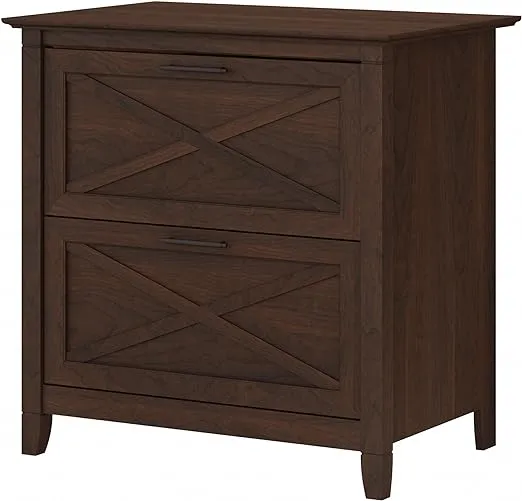 Bush Furniture Key West 2 Drawer Lateral File Cabinet in Bing Cherry