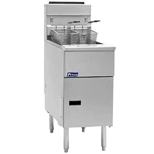 Pitco SG14-S Quick Ship Pitco Solstice 50lb Stainless Steel Deep Fryer