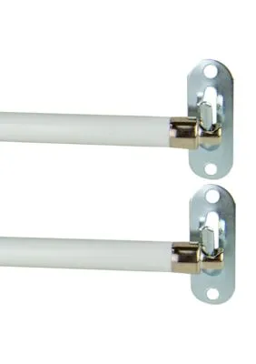 Rod Desyne 8 Millimeter Round Sash Rod - Set Of 2, White, Adjustable Rod 28-48 Inch