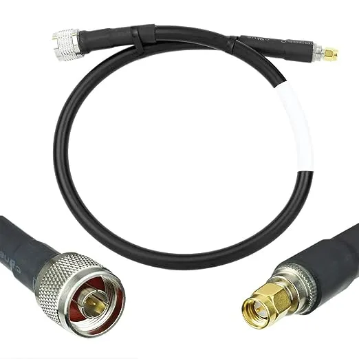 Bolton 400 Low Loss Cable - N-Male to SMA-Male Black 2 ft