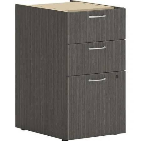 Mod Support Pedestal, Left Or Right, 3-drawers: Box/box/file, Legal/letter, Slate Teak, 15" X 20" X 28"