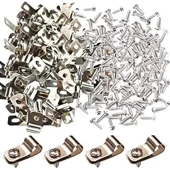 100 Pcs Fence Wire Clamps 100 Pcs Screws 2/6 Gauge Wire Fencing Stainless Clips