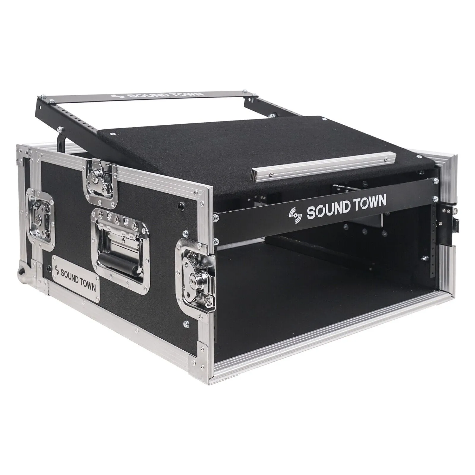 Sound Town 4U Rack Road Case 11U Slant Mixer Top 20&#039;&#039; Rackable Depth (STMR-4U)